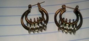 Vintage silver look round squiggly earrings